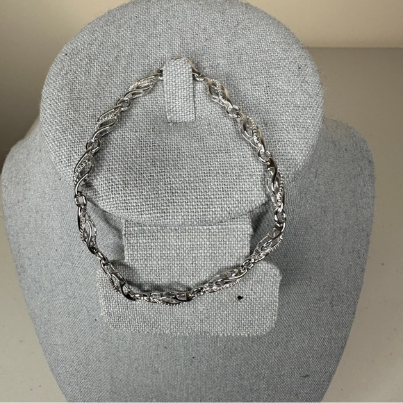 Rogers & Hollands Diamond Accent Sterling Silver Bracelet in Box 7.5” - Picture 4 of 10